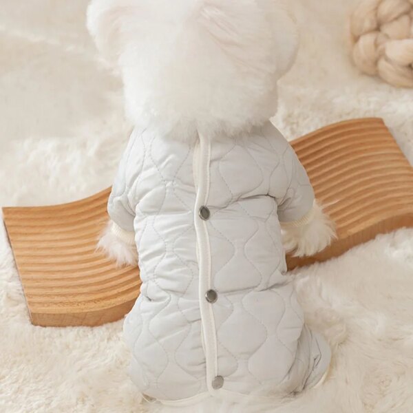 Dog puffer jacket with snap buttons