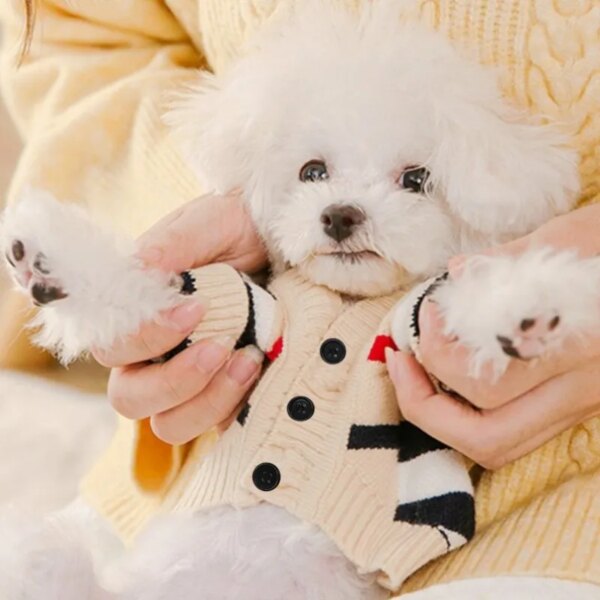 Cardigan-style sweater for dogs