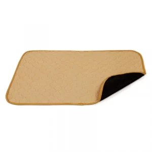 Beige absorbent and washable toilet mat for dogs