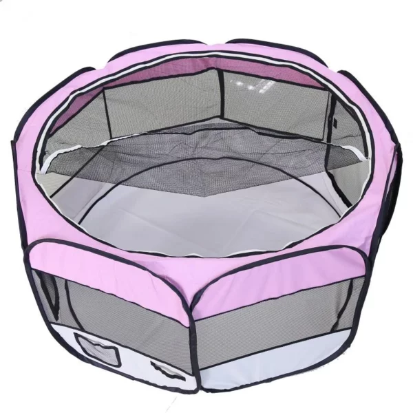 Foldable octagonal dog tent