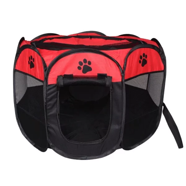 Octagonal folding dog tent