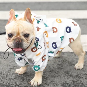 Bear-print waterproof jacket for dogs