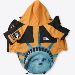 Waterproof dog jacket with Statue of Liberty motif