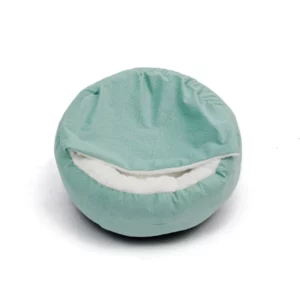 Green orthopedic dog bed with integrated cover